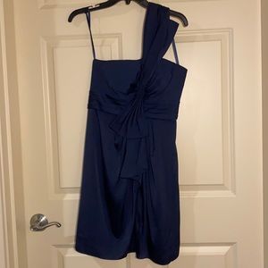 BCBG Maxazria Navy One-Shoulder Dress